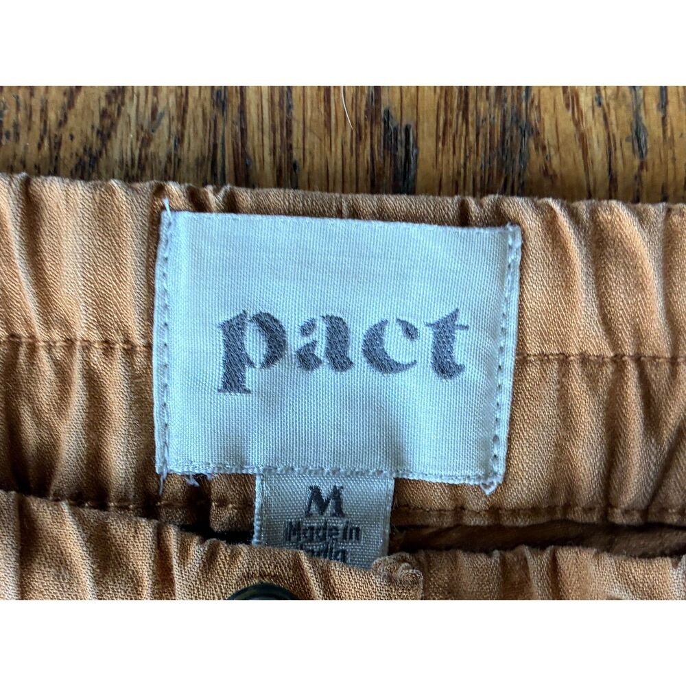 PACT Organic Tan Cotton Drawstring Sustainable Pants Women's Size Medium - Picture 3 of 11